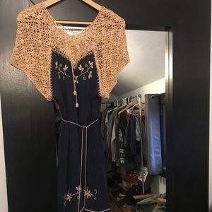 Vintage blue knit dress